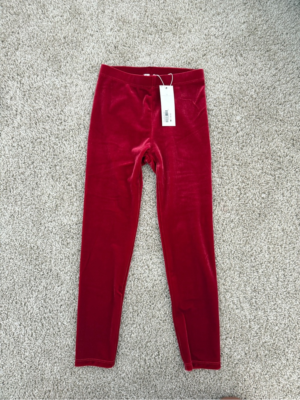 Janie and Jack Red Velvet Leggings